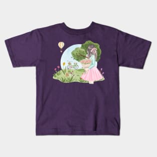 girl in the field Kids T-Shirt